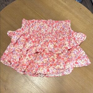 Floral Ruffle Mini Skort, Size L